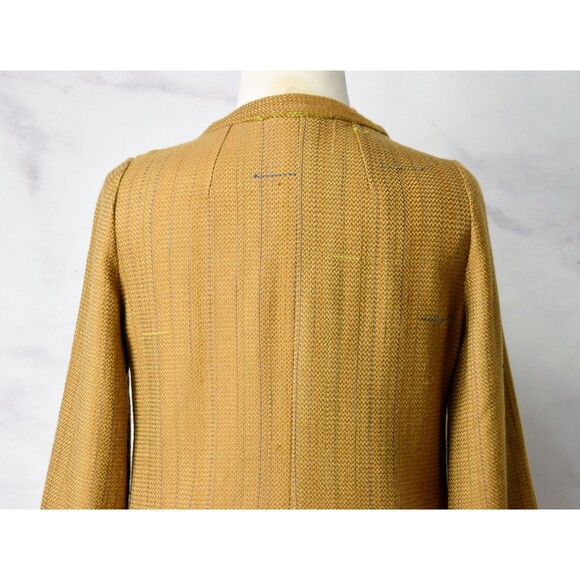 Vintage Camel Jacket Size Large - XL Textural Woven Spring Minimalist Coat - Picture 9 of 9